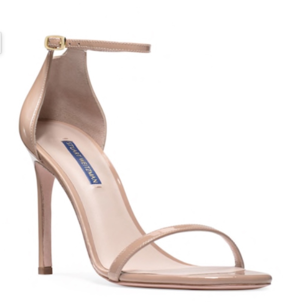 Stuart Weitzman NUDISTSONG Patent Leather Adobe beige 8.5